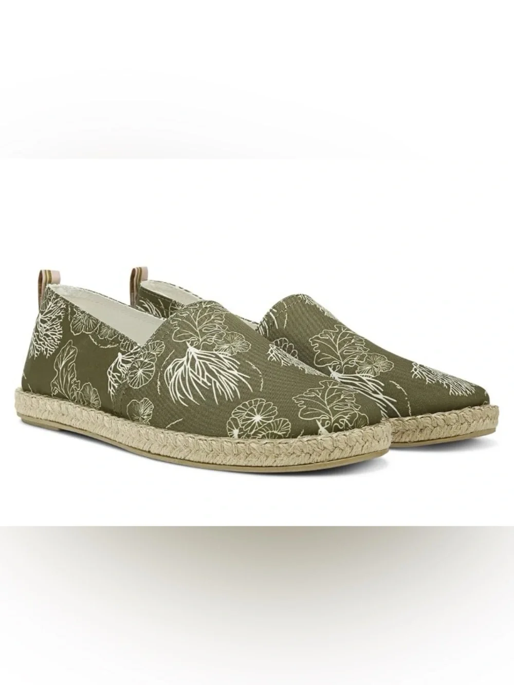 Vionic Beach Laguna Seaweed Coral Print Espadrille. Podiatrist designed.
